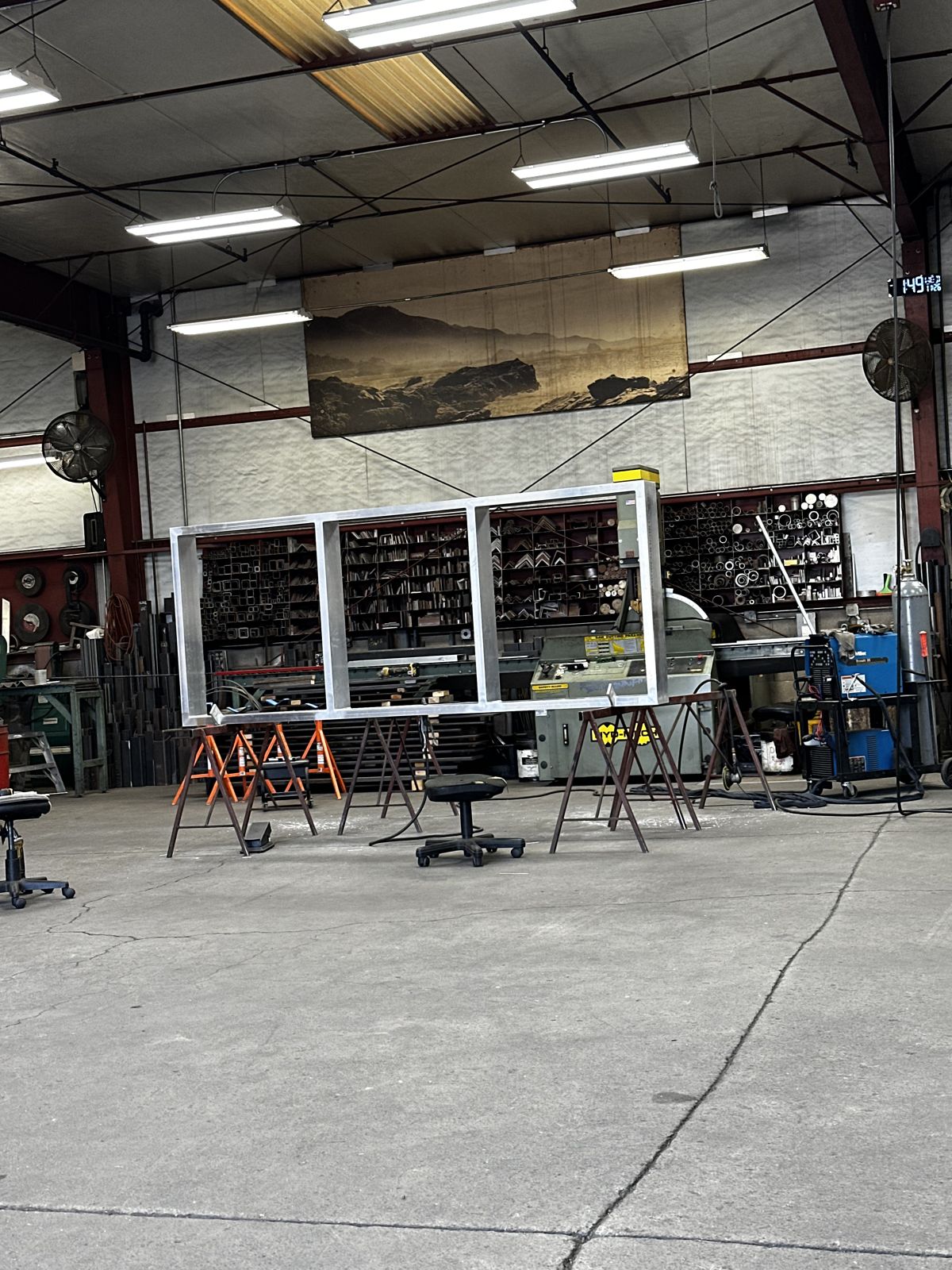 Inside the A & D Welding shop in San Carlos